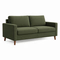 Canapé 2 places vert en polyester avec pieds en bois massif 160 x 85 x 86 cm