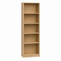 Bibliothèque 5 niches rectangulaire chêne clair en panneaux de particules 180 x 60 x 30 cm