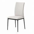 Chaise de salle à manger beige en polyester avec pieds en acier noir 46 x 57 x 98 cm