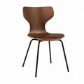 Chaise de salle à manger marron en contreplaqué moulé plaqué noyer avec piètement en acier noir 48 x 52 x 80 cm