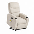 Fauteuil relax électrique inclinable beige en polyester avec porte-gobelets 86 x 93 x 104 cm