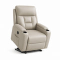 Fauteuil relax inclinable manuel beige en polyuréthane avec porte-gobelets 89 x 94 x 102 cm