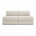 Canapé modulable 2 places beige en velours côtelé polyester 180 x 95 x 70 cm